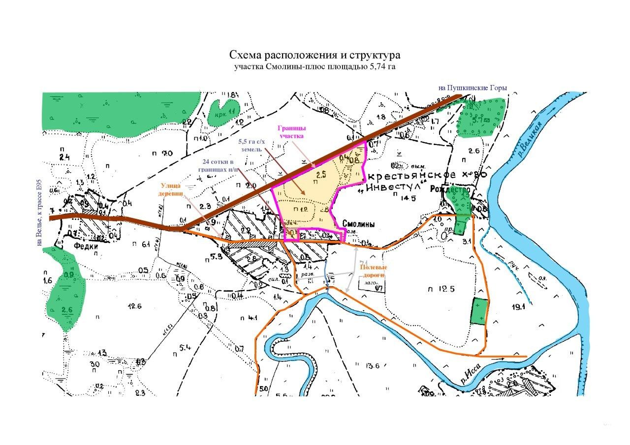 Карта пушкиногорского района псковской области с деревнями и дорогами