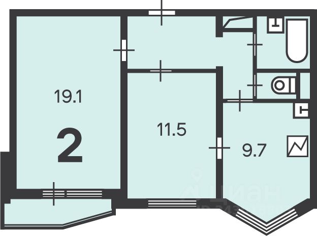 Продаю двухкомнатную квартиру 51.2м² Изюмская ул., 49к2, Москва, ЮЗАО, р-н Южное Бутово м. Улица Скобелевская - база ЦИАН, объявление 243018803