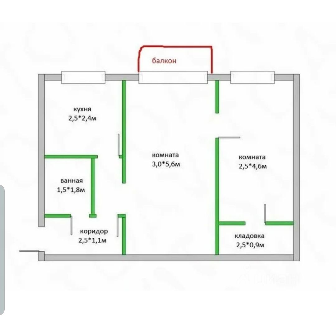 Планировка хрущевки 2 комнаты смежные