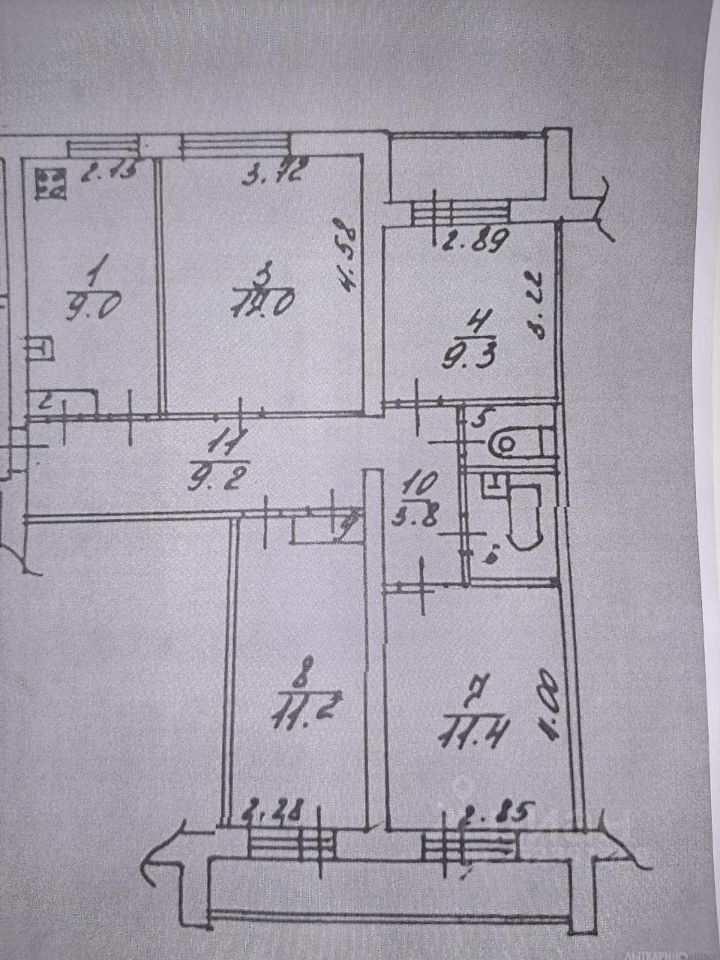 Купить четырехкомнатную квартиру 81.6м² Московская область, Лыткарино, 5-й микрорайон, 2-й квартал, 12 м. Котельники - база ЦИАН, объявление 252391389