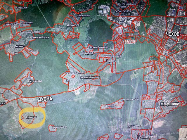 Чеховский район деревня ермолово кадастровая карта