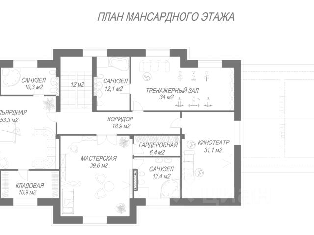 Проект дома с постирочной и гардеробной