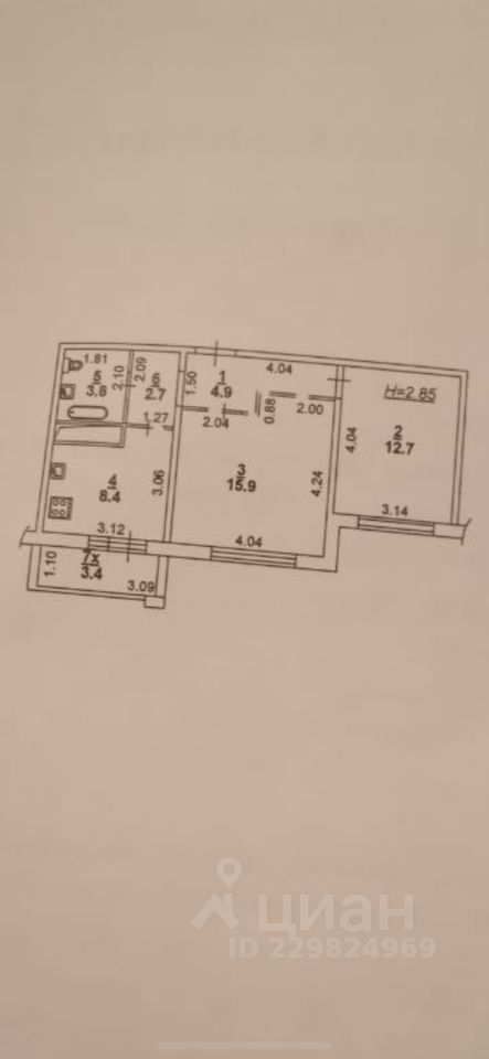 Купить двухкомнатную квартиру 50м² ул. Еременко, 97/29, Ростов-на-Дону, Ростовская область, р-н Советский, мкр. Левенцовский - база ЦИАН, объявление 229824969