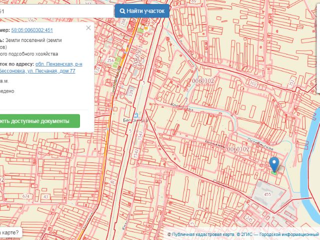 Публичная кадастровая карта пензенская обл