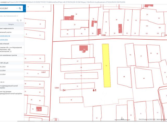 Кадастровая карта морозовского района