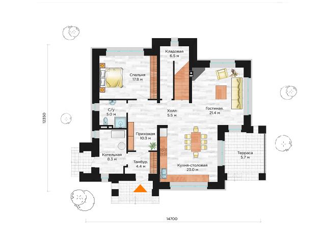 План одноэтажного дома 10 на 12 Одноэтажные дома, Дом, Планировка дома