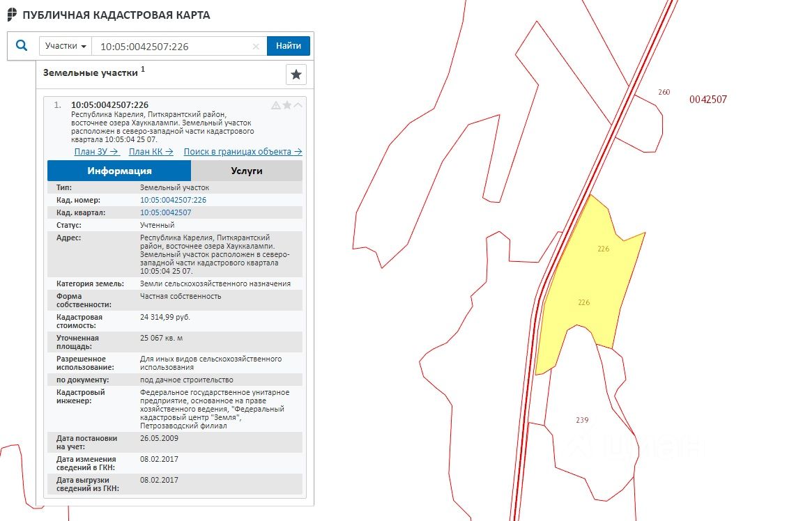 Кадастровая карта публичная карелия питкярантский район
