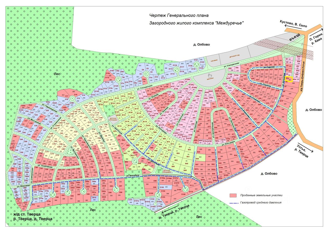 Междуречье тверская область карта