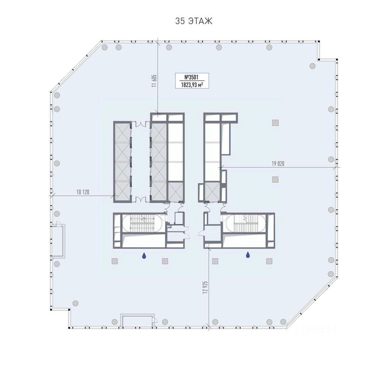 Офис 1859.4 кв. м. в бизнес-центре «iCITY»