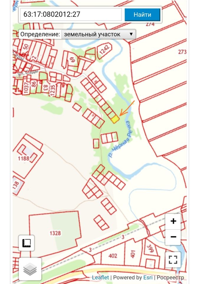 Кадастровая карта черноречье