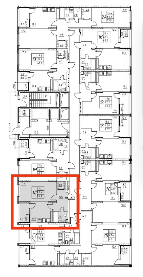 Продажа однокомнатной квартиры 44.7м² Заводская ул., Ивантеевка ...