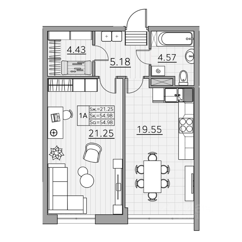 Продаётся 2-комнатная <b>квартира</b> в Времена года за 8 149 765 руб., 73.99 м.кв...