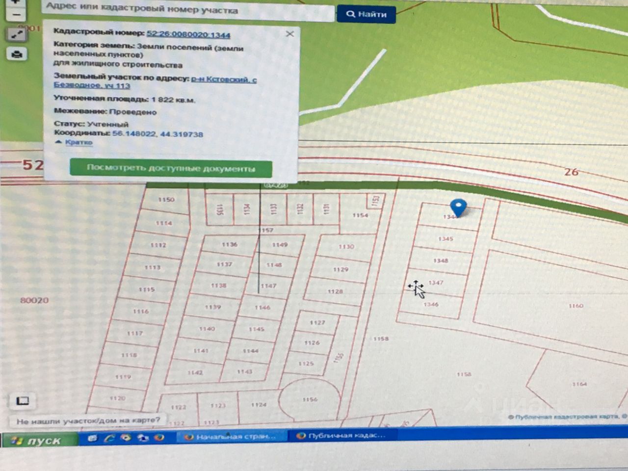 Кадастровая карта дальнее константиново нижегородской области