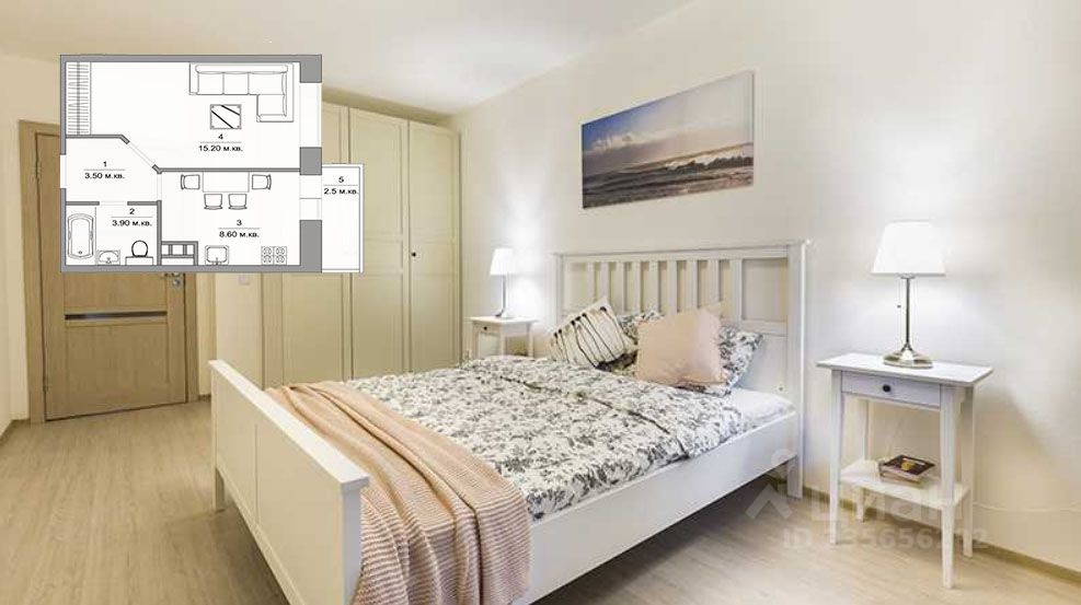 Купить однокомнатную квартиру 33.7м² ул. Русановская, 18к1, Санкт-Петербург, р-н Невский, Народный м. Пролетарская - база ЦИАН, объявление 235656282