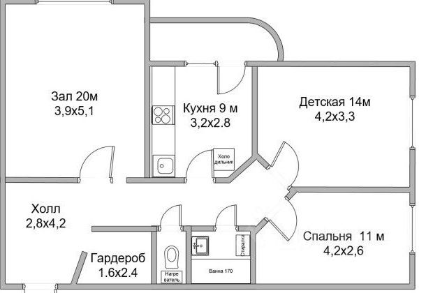 Планировка квартир саратов Купить трехкомнатную квартиру Саратовская область, ул. Имени С.Ф. Тархова 1 - ба