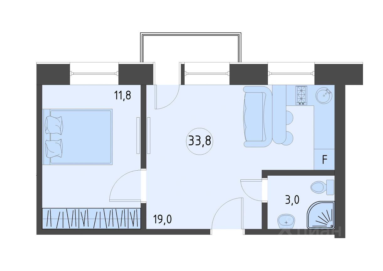Продаю двухкомнатные апартаменты 33.8м² Строительный проезд, 2С1, Москва, СЗАО, р-н Южное Тушино м. Тушинская - база ЦИАН, объявление 253136252