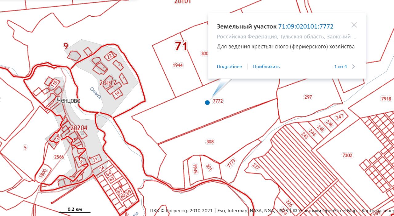 Кадастровая карта заокского района