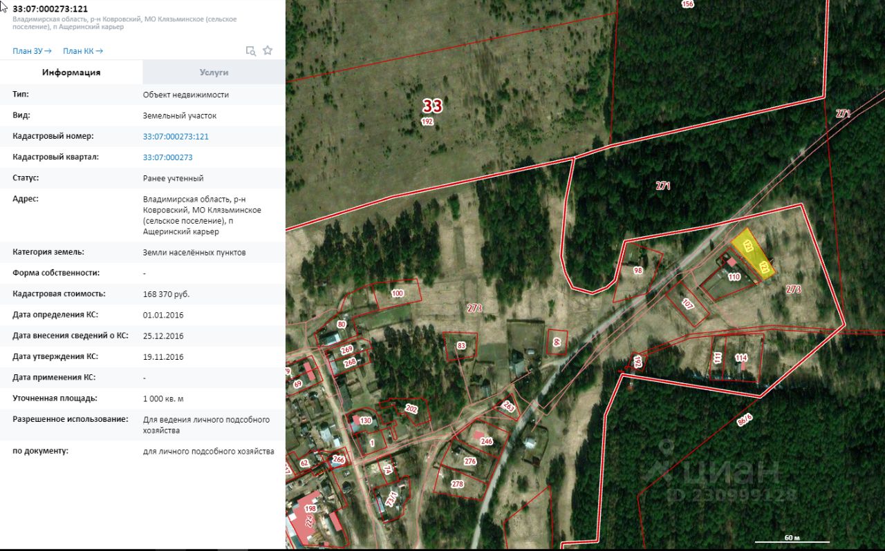 Публичная кадастровая карта владимирской области ковровский район