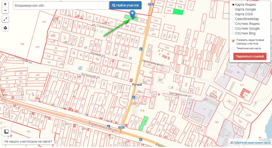 Публичная кадастровая карта владимирской области ковровский район