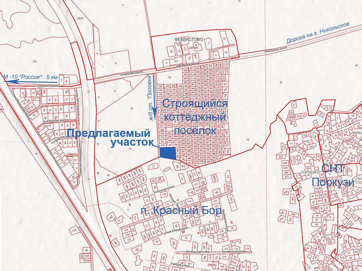 Кадастровая карта красный бор тосненский район