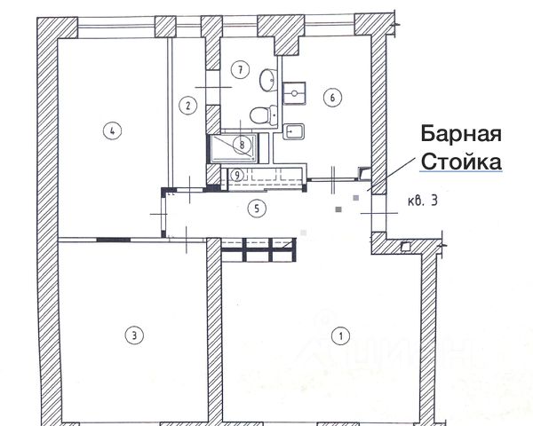 Барная стойка на плане