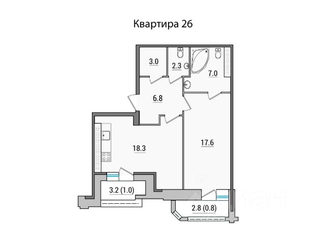 Функциональное зонирование набережной по ширине определяет ее 1