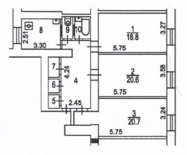 Продаю трехкомнатную квартиру 88м² Ленинский просп., 90, Москва, ЮЗАО, р-н Ломоносовский м. Университет - база ЦИАН, объявление 251646107