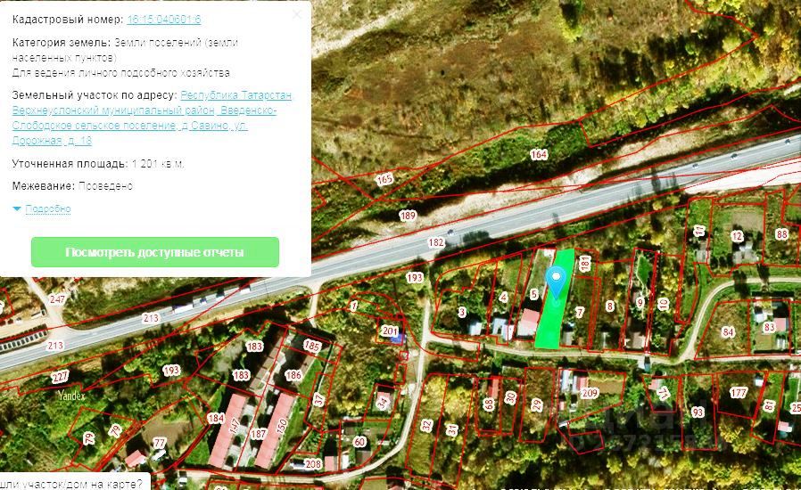 Кадастровая карта введенская слобода