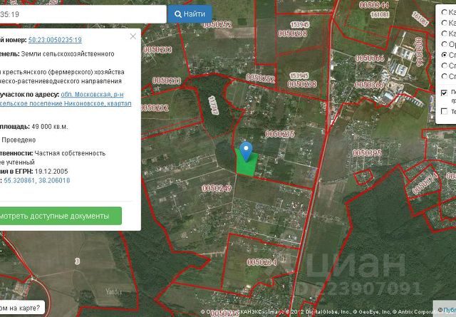 Кадастровая карта заворово раменский район