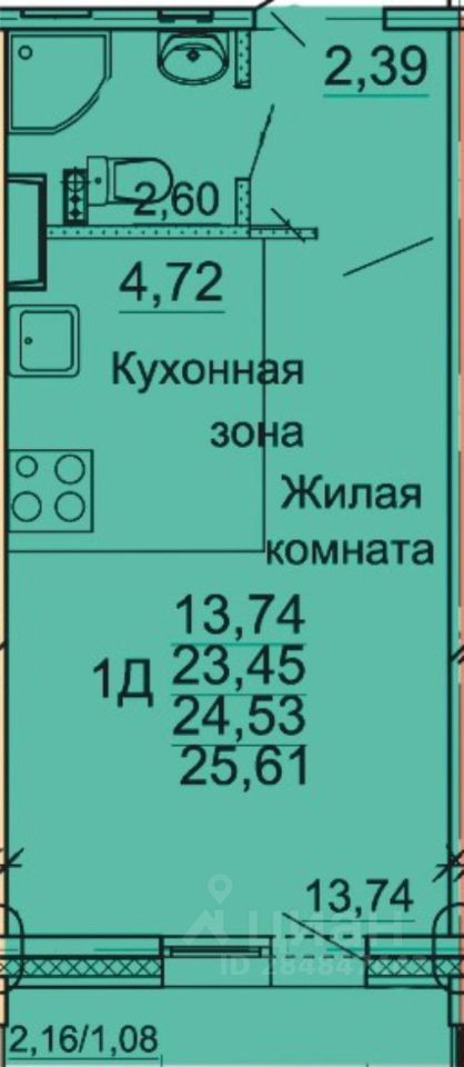 Продажа квартиры-студии 25м² бул. Парковый, 5, Московская область ...
