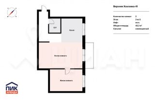 Планировка этой квартиры по данным Циан