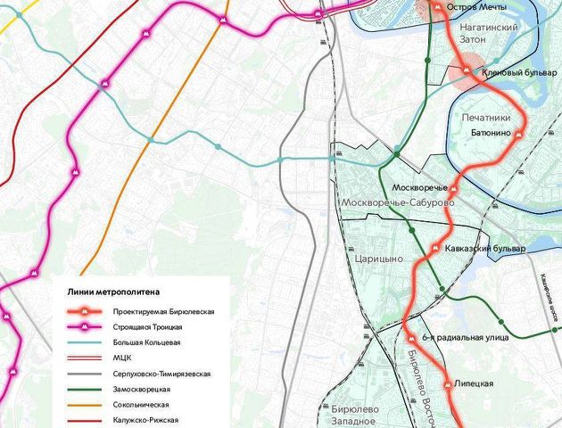 Схема бирюлевской линии метро на карте москвы со станциями