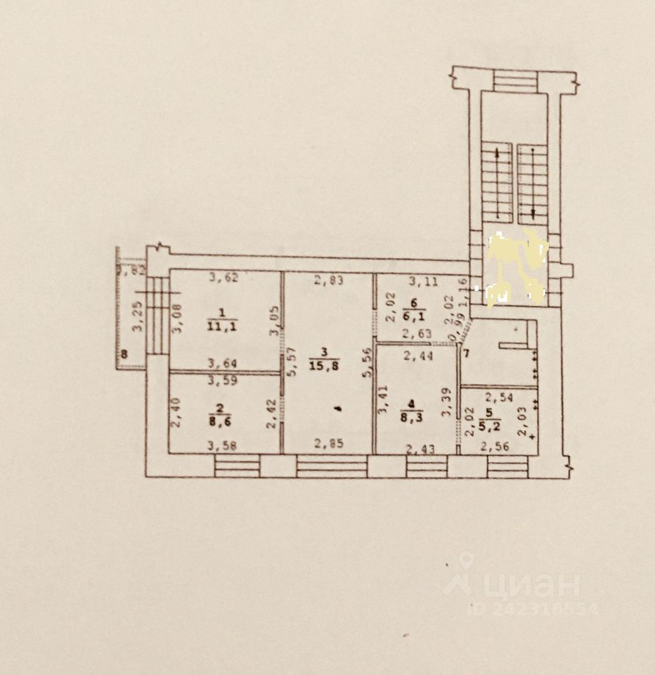 Продаю трехкомнатную квартиру 60м² ул. Бажова, 189, Екатеринбург, Свердловская область, р-н Октябрьский, мкр. Центр м. Геологическая - база ЦИАН, объявление 242316554