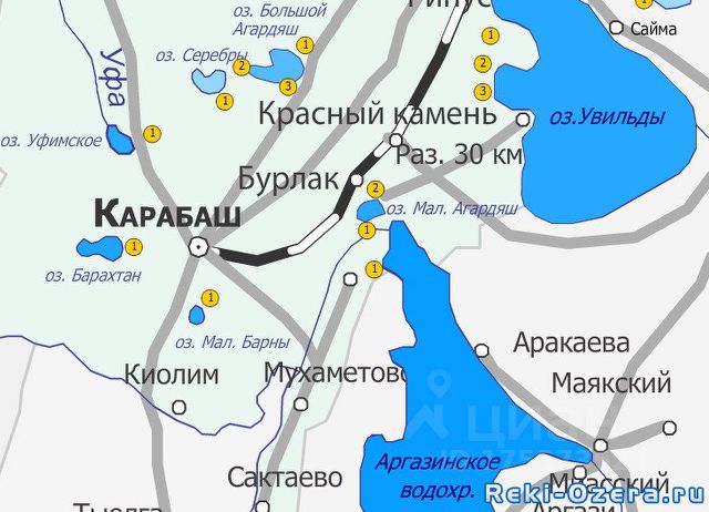 Карта карабашского городского округа