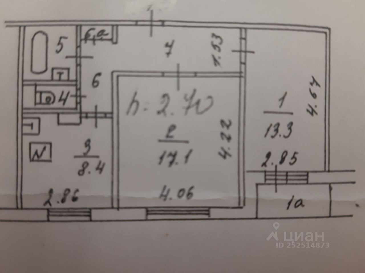 Продажа двухкомнатной квартиры 54м² Фруктовая ул., 8К1, Москва, ЮАО, р-н Нагорный м. Нахимовский проспект - база ЦИАН, объявление 252514873