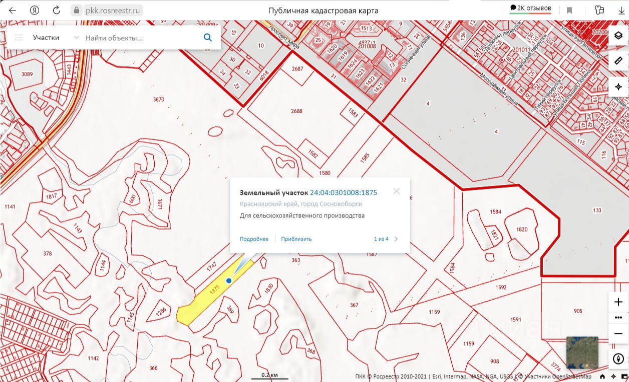 Кадастровая карта сосновоборска красноярского края официальный сайт