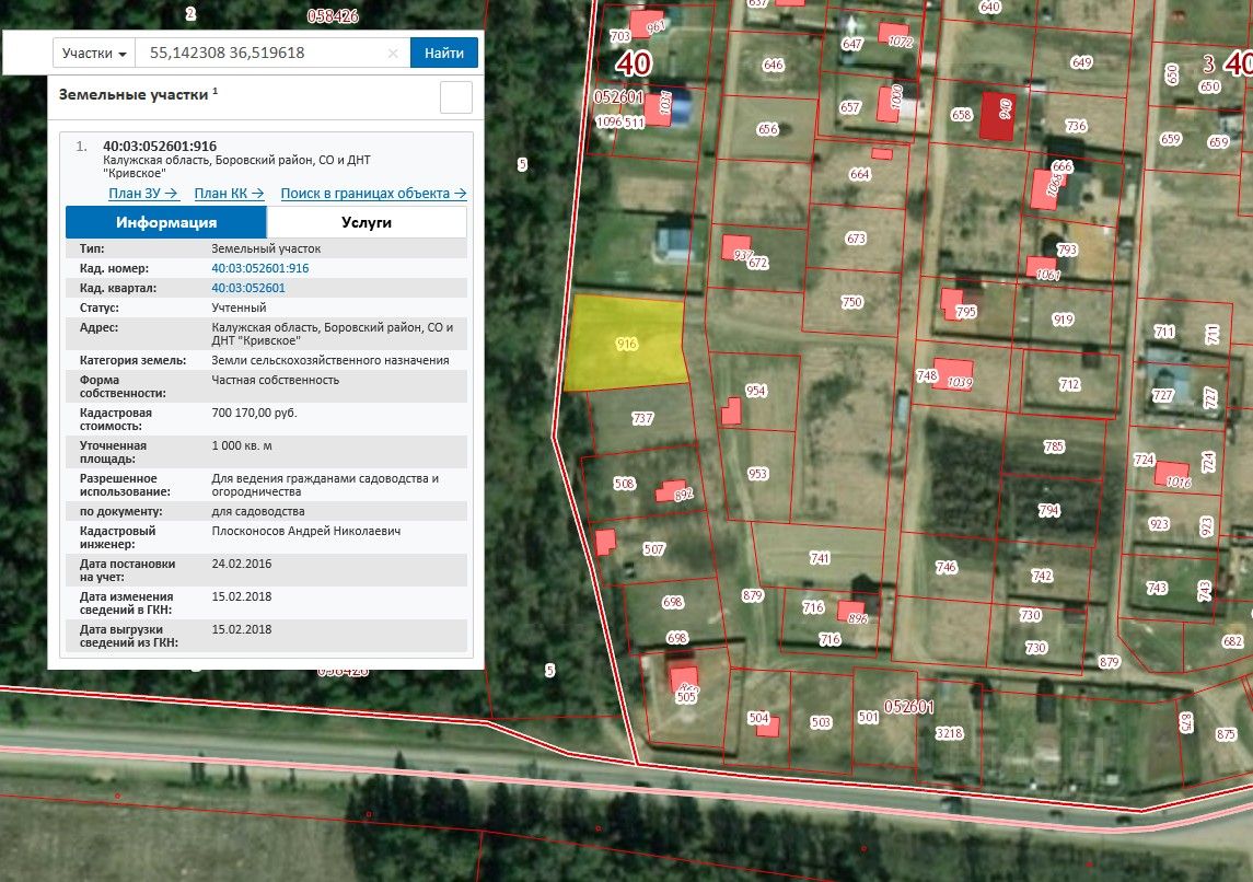 Кадастровая карта калужской области боровский район