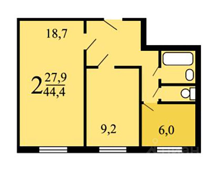 Сдам двухкомнатную квартиру 45м² Клинская ул., 17, Москва, САО, р-н Ховрино м. Беломорская - база ЦИАН, объявление 242863958