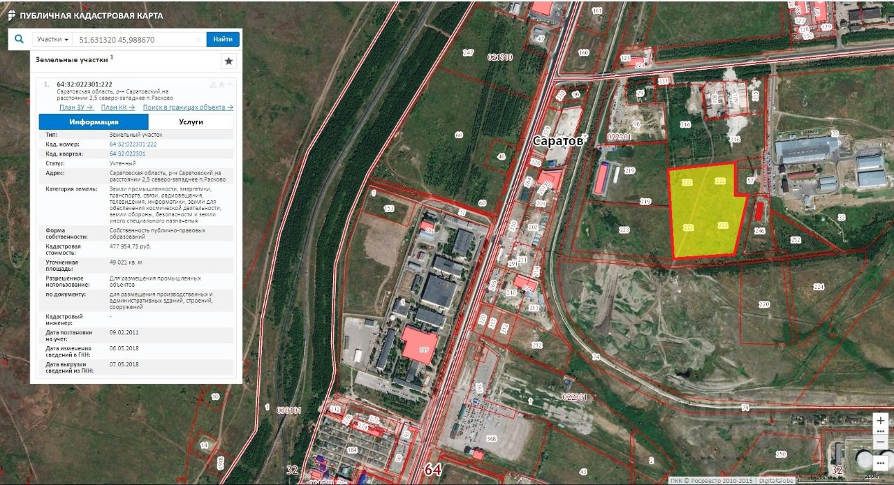 Публичная кадастровая карта саратовской области татищевский район