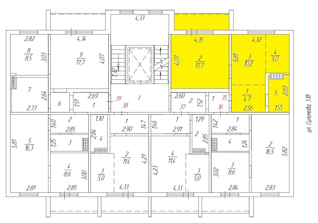 Продажа двухкомнатной квартиры 41.6м² ул. Сулимова, 51Б, Челябинск, Челябинская область, р-н Советский - база ЦИАН, объявление 245981164