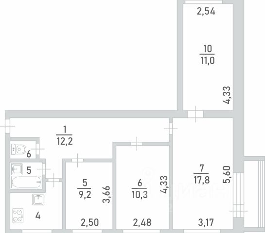 Квартира чешской планировки 3 комнаты