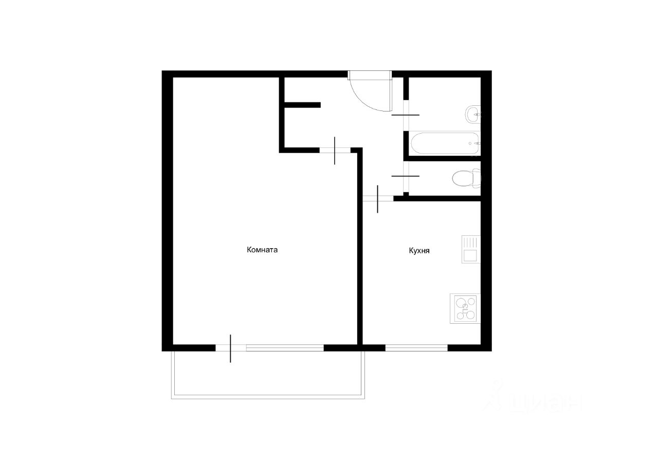 Продажа однокомнатной квартиры 39м² Южнобутовская ул., 107, Москва ...