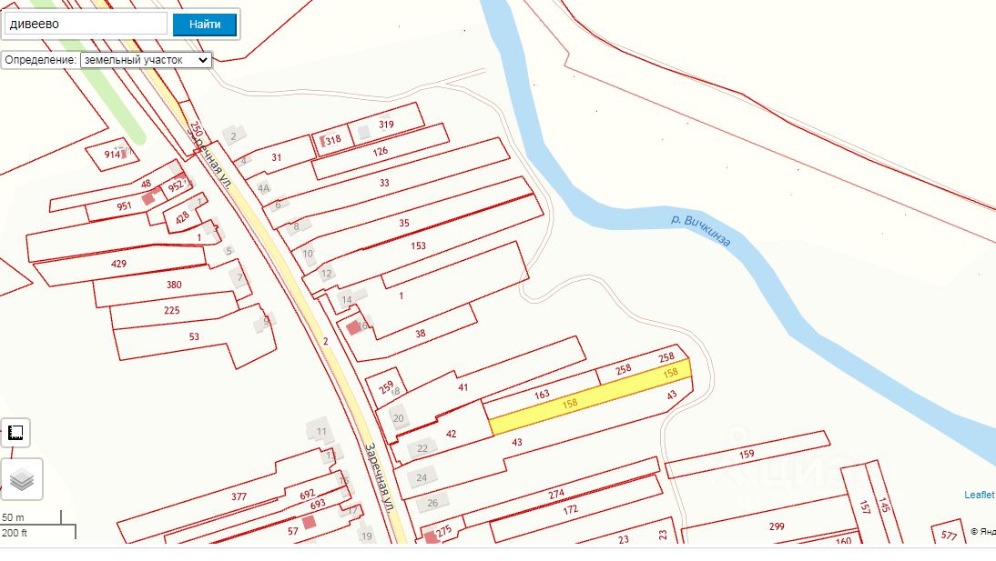 Кадастровая карта нижегородской области дивеево