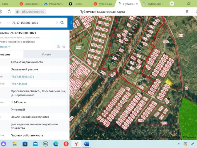 Кадастровая карта кормилицино ярославская область