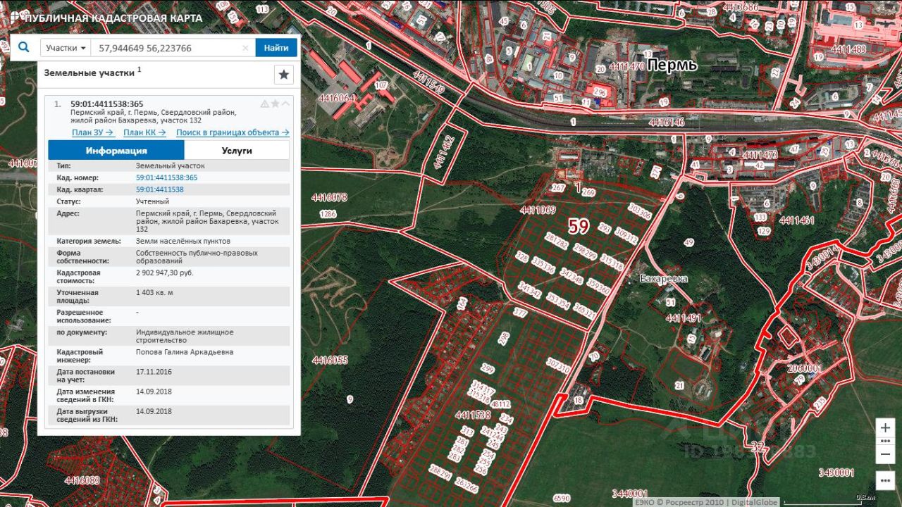 Карта земельных участков пермский край