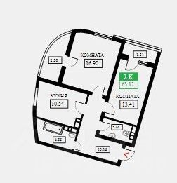Продажа двухкомнатной квартиры 63м² Старокубанская ул., Краснодар, Краснодарский край, Центральный, мкр. Черемушки - база ЦИАН, объявление 241173400
