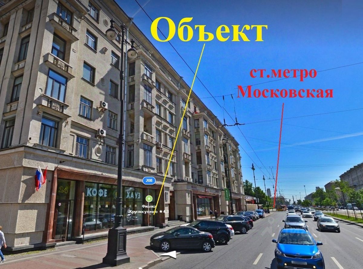 Московский 208. Московский 208 на карте.