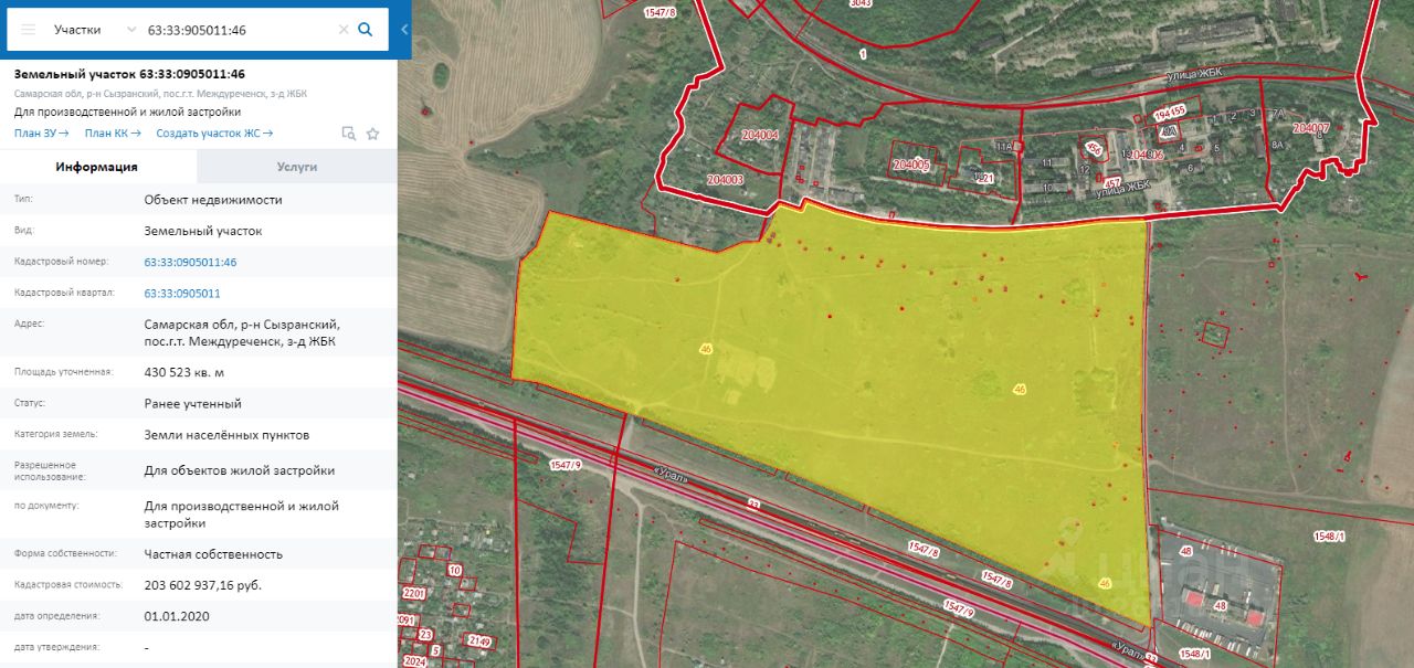 Публичная кадастровая карта сызранского района самарской области