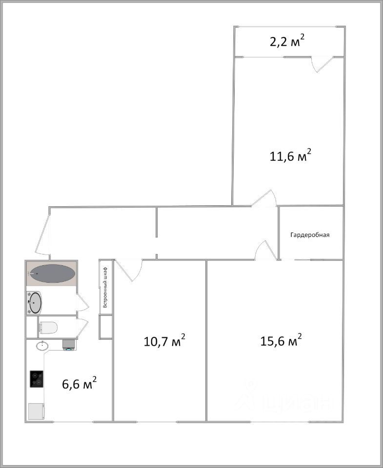 Купить трехкомнатную квартиру 59.2м² ул. Академика Волгина, 13, Москва ...