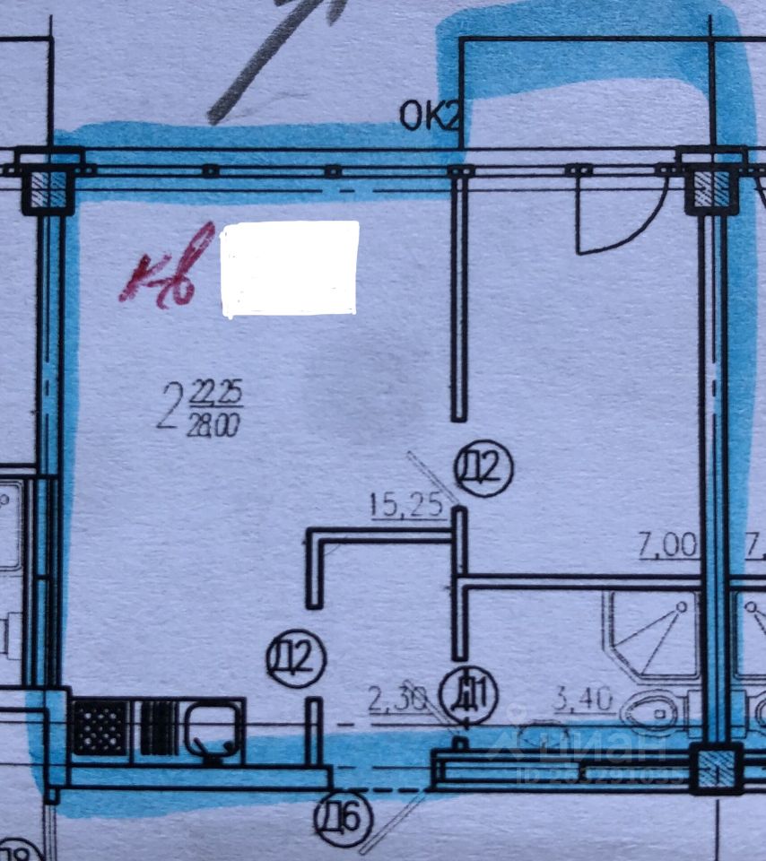 Продажа двухкомнатной квартиры 31м² ул. Ростовская, 4Б/4, Воронежская ...